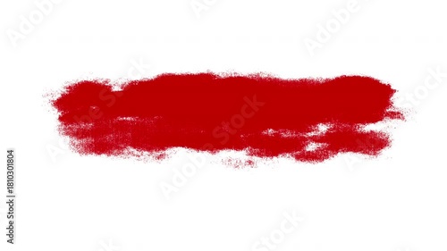Red brush stroke underline highlight animation with alpha channel. Hand-drawn paint stroke motion for text emphasis, titles, transitions
