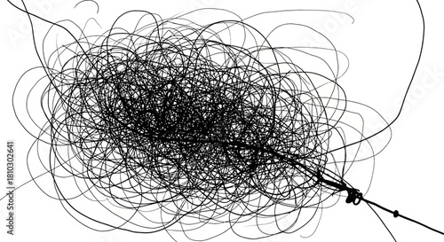 Abstract tangle of chaotic lines creating a sense of bewilderment and complexity
