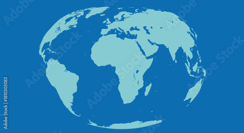 Minimalist World Map Illustration on Blue Background for Global Concepts