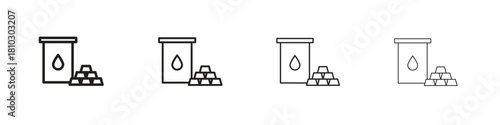 Commodity icons collection web design, minimal line style
