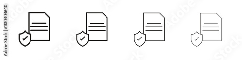 Contract coverage icons collection web design, minimal line style