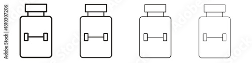 Fitness supplement icons collection web design, minimal line style