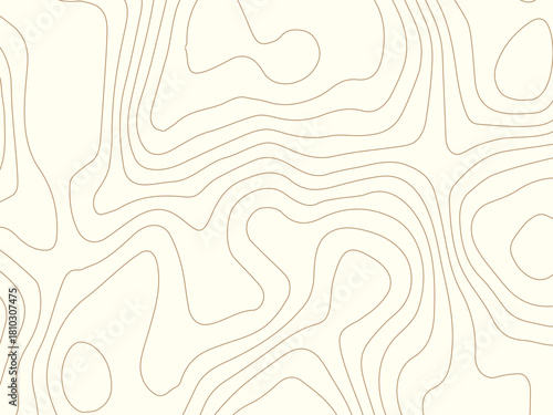 Amazing topography. Actual topographic map in Golden tones, seamless design. Vector illustration. Topographic map patterns, topography line map. Outdoor vector background,