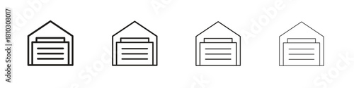Garage icons collection web design, minimal line style