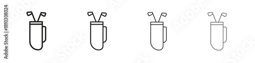 Golf bag icons collection web design, minimal line style