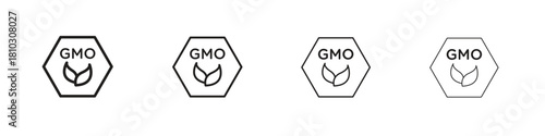 GMO icons collection web design, minimal line style