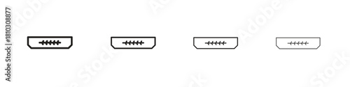 HDMI icons collection web design, minimal line style