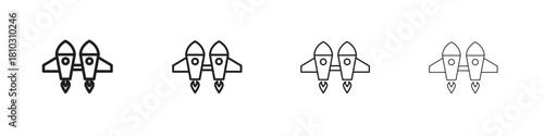 Jetpack icons collection web design, minimal line style