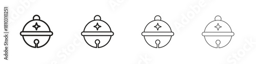 Jingle bell icons collection web design, minimal line style