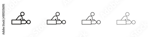 Massage icons collection web design, minimal line style