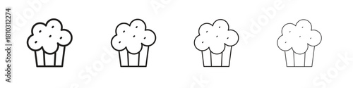 Muffin icons collection web design, minimal line style