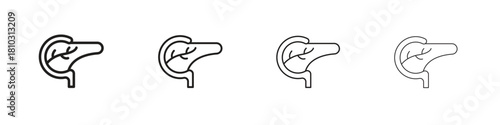 pancreas icons collection web design, minimal line style
