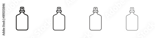 Perfume icons collection web design, minimal line style