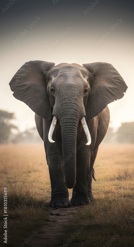 Obraz premium Elephant on Grassland