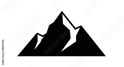 Black mountain peak with transparent background