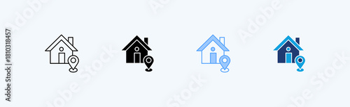Home Location Multiple Icon Illustration Vector