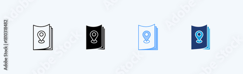 Map Book Multiple Icon Illustration Vector