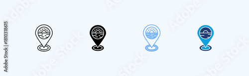 Beach Multiple Icon Illustration Vector