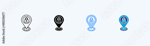 Locked Place Multiple Icon Illustration Vector