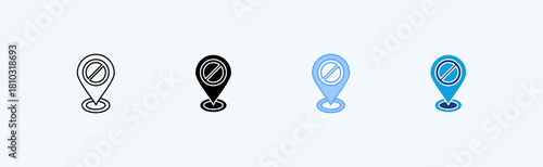 No Location Multiple Icon Illustration Vector