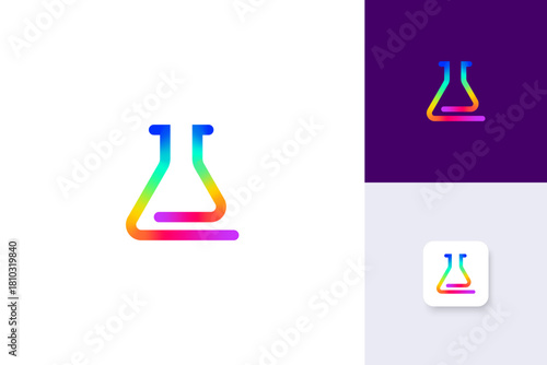 lab science logo design illustration vector template