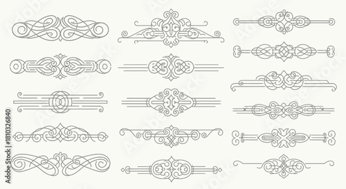 Elegant vintage decorative flourishes and dividers add sophisticated flair to designs, enhancing text and layouts with classic beauty.