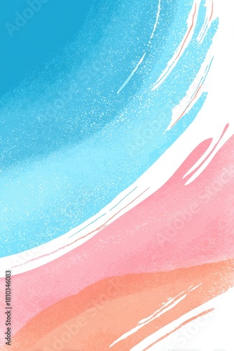 Abstract watercolor brush strokes in shades of blue pink and orange creating a vibrant textured background