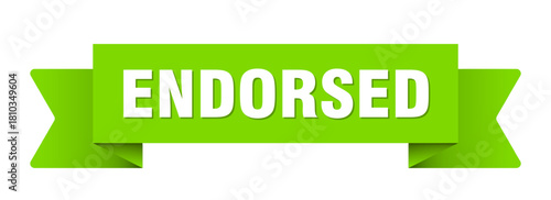endorsed ribbon isolated on transparent background. endorsed ribbon