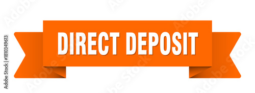 direct deposit ribbon isolated on transparent background. direct deposit ribbon