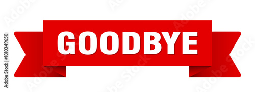 goodbye ribbon isolated on transparent background. goodbye ribbon