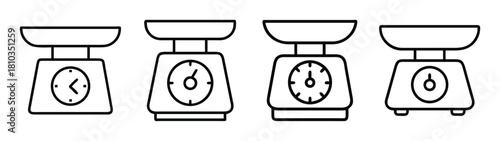Illustration of kitchen scales weighing scale food scale digital scale analog scale for cooking baking