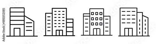 Vector outline city skyline cityscape illustration of buildings architecture urban landscape drawing