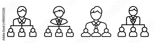 Organization chart hierarchy structure management business team leadership infographic diagram 