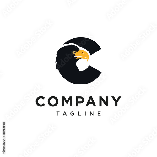 Letter C Steller's Sea Eagle Logo Icon vector