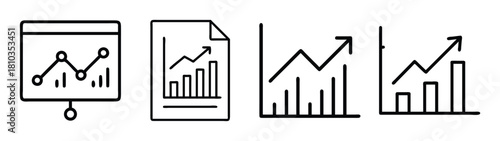Business growth chart presentation slides showing financial data and market trend analysis report