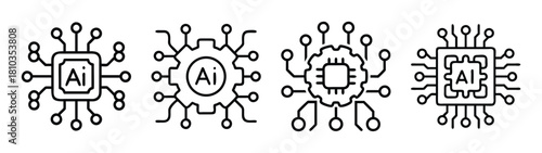 Ai artificial intelligence machine learning neural network chip processor technology concepts
