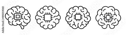 Artificial intelligence brain computer chip neural network ai technology machine learning concept design