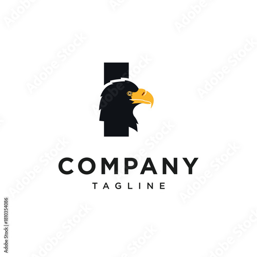 Letter I Steller's Sea Eagle Logo Icon vector