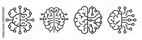 Artificial intelligence brain concept with circuit board and neural network technology design