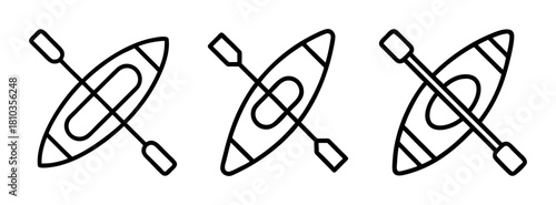 Kayak and paddle vector illustration for water sports and outdoor adventure activities design elements