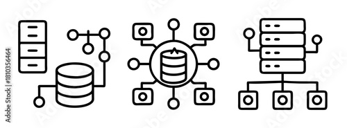 Data storage network infrastructure diagram server database system cloud computing technology vector design