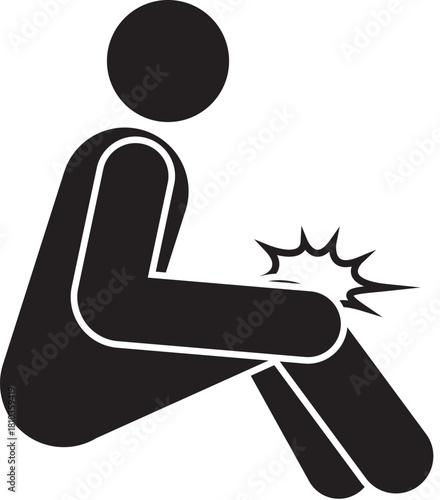 Stick figure icon representing severe knee pain
