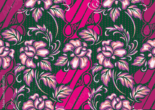 A variety of Indonesian batik that is very famous for its floral motifs