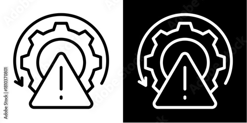 Risk Management  Icon Set White Style Collection