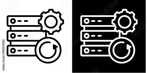 Backup  Icon Set White Style Collection