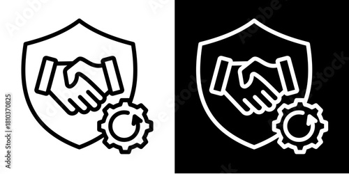 Business Shield  Icon Set White Style Collection