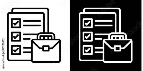 Plan Document  Icon Set White Style Collection