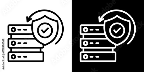 Protected Server  Icon Set White Style Collection