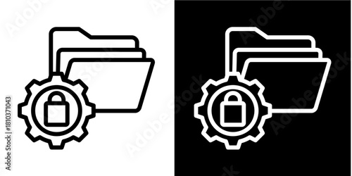 Secure Files  Icon Set White Style Collection