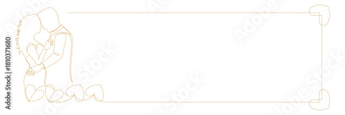 romantic couple line art style vector 4.eps